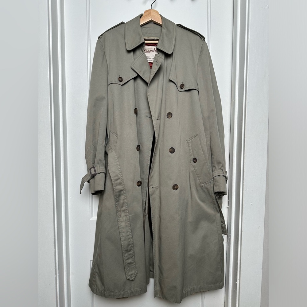 Grey trench coat